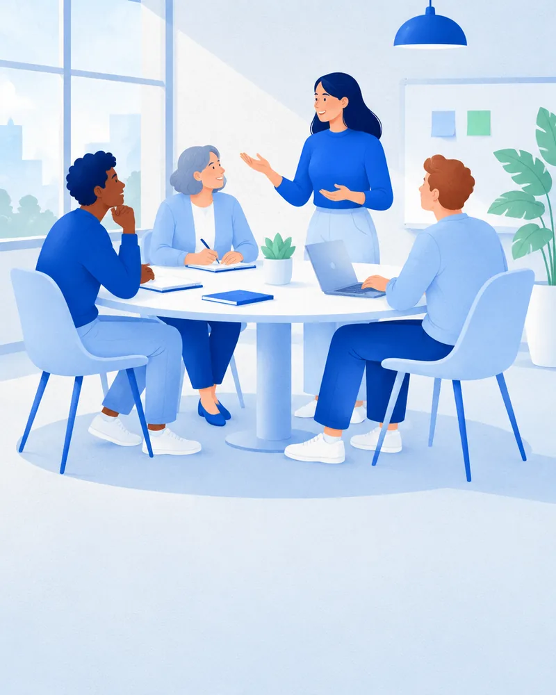 A group workshop run by a trainer